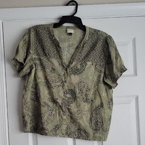 Sonoma Green Blouse Elegant Top